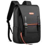15.6" Vintage Laptop Backpack Men & Women, Waterproof Work Rucksack, Black