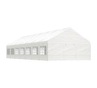 (15.61 x 5.88 x 3.75 m) vidaXL Gazebo Part Tent with Roof Pavilion Outdoor Marquee White Polyethylene