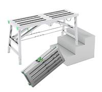 15.7" Folding Scaffolding Ladder - Adjustable Height Work Platform & Stool for Home Improvement Maintenance Multipurpose Scaffold Tower Heavy-Duty Construction Equipment