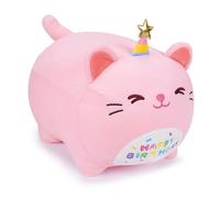 15.7 in Happy Birthday Plush Cat Cute Stuffed Animal Stuffed Cat Plush Happy Birthday Cuddly Toy Kitten Cushion Doll Cartoon Hugging Pillow Clebration Birth Gift for Girls Boys Plushies Doll