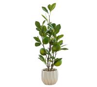 15.7 Inch Artificial Lemon Potted Plants Trees Fake Lemon Tree for Lemon Decor Faux Lemon Friut Citrus Tree Spring Summer Farmhouse Yellow Lemons Decor for Kitchen Home Office Indoor Outdoor(Lemon)