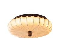 15.7 inch Flush Mount Ceiling Light Fixture, Mid Century Modern Close to Ceiling Light with Fabric Shade, 42W Japanese Wabi Sabi Vintage Style Led Ceiling Lamp for Kitchen Bedroom Living Room, JYLSS