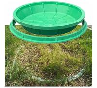 15.7-Inch Round Resin SMC Manhole Cover with Pull Hole - Garden & Ln Access Cover, Septic Tank Lid, Perfect for Plant Pots and Outdoor Use