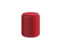 15.7" Portable Folding Stool - 660 lb Capacity Eco-Friendly Honeycomb Design, Compact 2" Foldable Ottoman & Side Table for Living Room, Camping, Office & Party (Red, 52x36cm)