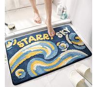 15.7'' x 23.6'' Cute Cartoon Star and Moon Shape Bathroom Rug Mat Durable Machine Washable Thick Microfiber Non Slip Absorbent Carpet Bath Rug in Bathroom and Bedroom, Star