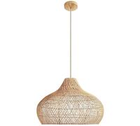 15.74in Large Rattan Pendant Light - Handmade Boho Wicker Basket Chaner for Living Room, Bedroom, Kitchen, Hallway, Dining, and Farmhouse