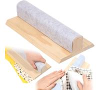 15.75 Inch Wool Pressing Bar with Solid Wood Core and Clapper Seams, Professional Sewing Tool Tailors Tool for Flattening Fabrics and Point Pressing Sewing, Quilting, Ironing(30.1x15.3x7cm)