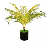 15.7Inch Artificial Plant Table Lamp, LED Turtle Leaf Night Light with Pot, Small Fake Plants Indoor Light USB Rechargeable, Table Top Bonsai for Home Christmas Party Wedding Decor(Areca palm-green)
