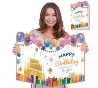 15.7x22 inch Jumbo Birthday Card With Envelope Colorful Giant Guest Book Birthday Party Decorations Large Happy Birthday Card Big Birthday Greeting Card Signing Guestbook