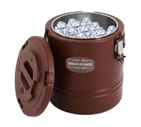 15.85Qt/15L Commercial Insulated Soup Bucket, Stainless Steel Insulated Soup Container with Lid, Portable Food Warmer Hot or Cooler Container for Tea, Juice, Milk (Brown)