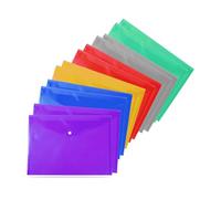 15 A4 / Foolscap Bright Transparent Popper Wallet/Paper Wallets - Assorted Colours