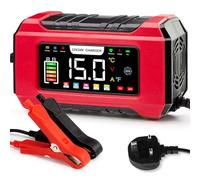 15-Amp Car Battery Charger 12V/24V, Aptliton Intelligent Car Battery Charger with 9-Stage Charging, LCD Display For Car, Truck, Motorbike, Boat - Compatible with Lead-Acid, AGM, EFB, LiFePO4 Batteries