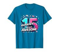 15 and Already Awesome Birthday Gift Celebration T-Shirt, Men, Sapphire, 3XL