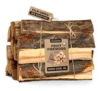 15" Apple & Cherry Firewood Logs - Kiln-Dried Firewood for Fire Pit, Seasoned Wood for Fireplace, Campfire & Pizza Oven - Split Wood for Solo Stove - 1200 cu. in., 15-20lb