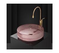 15 Artistic Tempered Glass Bathroom Vessel SinkRound Countertop BasinStylish Modern Design for Elegant Bathroom DecorHighQuality & Durable