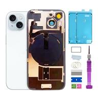 15 Back Glass Replacement with Plate & Flex Cable and All Parts for iPhone 15 Back Cover Glass (Blue, 6.1 Inches) + Waterproof Tape + Repair Tools (Blue)