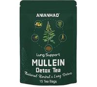 15 Bags Dried Mullein Tea Bags for Lungs - Lung Detox Cleanse Mullein Leaf Tea for Smokers - Herbal Mullen Mullien Tea with Thyme Health, for Breathe Easy - Caffeine-Free, Immune Support