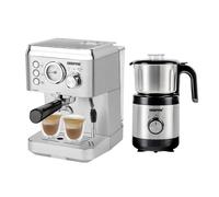15 Bar Espresso Cappuccino Coffee Machine & 450W Coffee Spice Grinder Set Geepas Silver One Size