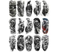 15 Black And White Warrior Arm Tattoos For Men And Women - Disposable And Waterproof