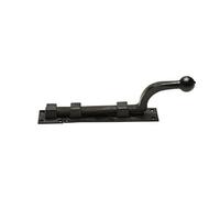15" Black Malleable Iron Door and Gate Bolt - British Made