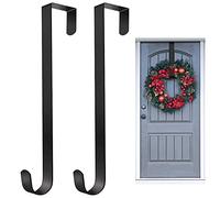 15" Christmas Wreath Hanger for Front Door, 2 Pack Metal Over The Door Hooks Wreath Holder, Fall Wreath Christmas Halloween Thanksgiving Decorations Outdoor Indoor, Welcome Sign for Front Door