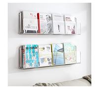 15'' Clear Acrylic Magazine Holder, Wall Mount Bookshelf Magazine Rack, Literature Brochure File Display Shelf for Waiting Room, Living Room, Office, Home, Organization