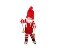15 cm Christmas Wooden Ski Doll Doll, Children's Dollhouse Doll, Christmas Tree Pendant, 1 Piece Headpiece (D, One Size)