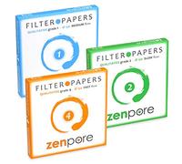 15 cm Lab Filter Paper, Standard Grades 1, 2, 4 - ZENPORE Fast, Medium, Slow Flow 150 mm (Bundle of 3 x 100 Discs)