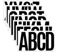 15 cm Letter Stickers, Large, Pack of 76 Adhesive Letters Weatherproof, Self-Adhesive Alphabet Stickers for Posters, Letterboxes, Cars, Signs, Address Numbers, Windows, Wheelie Bin (Black)