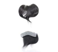 15 cm long Forehead Hairline Toupee for Men 0.06 mm PU V Loop Front Hair Piece Hair Pieces Replacement(16x2.5cm,1B)