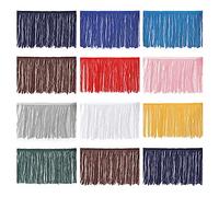 15 cm Long Fringing Tassel Fringe Trim Silky Costume,Dress Dancewear Upholstery Home & Costume.Sewing Dressmaking Fringed Hem Decoration Trimming [Midnight Navy, 1 Meter]
