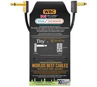 15 CM - Van Damme Pro Grade Classic XKE - Premium Silver-plated OFC, Flexible Shielded Guitar Bass Instrument Effects Pedal Patch Cable w/Eminence Tiny Gold Plated Angled TS Connectors