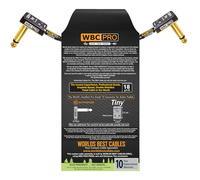 15 CM - WBC-PRO-PEDAL - 22 AWG - Low-Cap (18pF/ft) - Pro-Grade - Graphite-based - Dual-Shielded Pedal, Effects, Patch, instrument cable with Eminence Tiny Gold Plated Angled TS Connectors