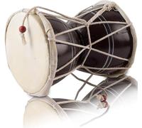 15 cms Small Handmade Traditional Authentic Wooden & Leather Classical Indian Folk Dumroo Damroo Damaru Hand Drum Percussion Instrument Set, Decorative Collectible Showpiece World Musical Instruments