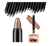 15 Color Highlighter Eyeshadow Pencil Waterproof Glitter Eye Shadow Eyeliner Pen Shimmer Glitter Pearl Cream Eye-Shadow Stick Crayon (04 Light Khaki)