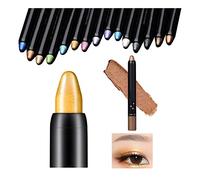 15 Color Highlighter Eyeshadow Pencil Waterproof Glitter Eye Shadow Eyeliner Pen Shimmer Glitter Pearl Cream Eye-Shadow Stick Crayon (06 Desert Gold)