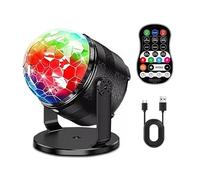 15 Color RGB Sound Activated Magic Ball Strobe Lights USB Led Crystal Disco Light Stage Portable Music Rhythm for Party Xmas DJ Bar Club Home Wedding