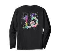 #15, Colorful Fifteen Starry Player 15th Birthday Long Sleeve T-Shirt