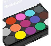 15 Colors Body Face Paint Kit for Kids - Washable with 2 Brushes for Halloween Parties Carnival Theatre Use