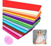 15 Colors Packing Crepe Paper Rolls, 15 PCS 50X100CM Florist Crepe Paper, Rainbow Crepe Paper, DIY and Decorations for Crepe Paper Flowers Gift Wrapping Floral Artwork Malleable High Elasticity