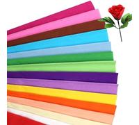 15 Colors Packing Crepe Paper Rolls,15PCS Crepe Paper, 50X100CM Rainbow Creper Papers Creper Papers Flowers for Flowers Gift Wrapping Floral Artwork Malleable High Elasticity