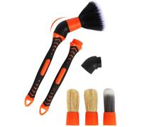 15° Curved Car Detailing Brush Set with Elbow Connector, Soft Bristle Auto Dusting Brush for Cleaning Interior Exterior Cars Trucks SUVs RVs Vent Engine Dashboard Wheel Seats Handle Centre Consoles