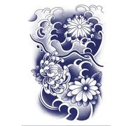 15 Day Temporary Body Sticker - Semi-Permanent Tattoo, Flower Pattern Stickers | Realistic Safe Body Stickers For Lovers, Families, Long-Lasting Floral Tattoo Design, Body Art