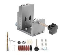 15 Degree Inclined Hole Locator Positioner, Oblique Hole Punching Tool Kit for Woodworking, Aluminum Alloy Jig with Quick Gripper and Scale Adjustment for 10-45mm Wood