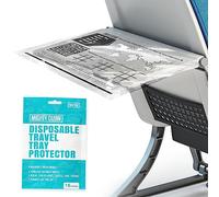 15 Disposable Travel Tray Protectors by Mighty Clean │ Airplane Travel Essentials for Toddler, Kids, and Adults │ Must Have for Flying │ Provides a Clean Surface and Entertainment │ 15 Pack