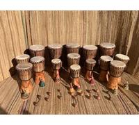 15 Djembe Drum Pack for Schools. 5 x 11" djembe, 7 x 9" djembe, 3 x 7" djembe plus free shakers