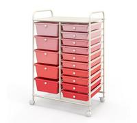 15 Drawer Rolling Storage Trolley Organizer