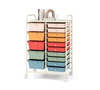 15 Drawers Storage Trolley Mobile Rolling Utility Cart Home Office Organizer