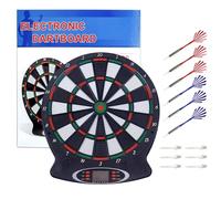 15'' Electronic Soft Dartboard Set in Gift Box Safety 6 Tip Darts Professional with LCD Digital Score Display
