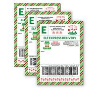 15 Elf Express Delivery Mail Shipping Labels from The North Pole Gift Tag 5 x 7" Early of Late Arrival Package or Surprise Gift from Santa Clause Fun Magical Holiday Tradition